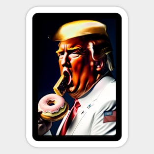 Donald Trump eating a Donut Sticker